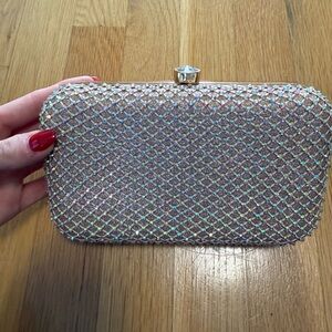 NWT DASEIN Glitter Rhinestone Box Clutch Evening Bag Wedding Prom Purse Gold